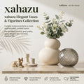 xahazu Modern Ceramic & Textured Glass Vase Set | Aesthetic Tabletop Home Decor Accents for Living Room & Shelf