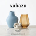 xahazu Modern Aesthetic Decor Set - 3-Piece Ceramic Vase, Amber Glass Accent & Abstract Knot Sculpture for Coffee Table, Bookshelf & Living Room