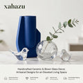 xahazu Modern Artisanal Decor Set – Handcrafted Matte Ceramic Vase & Hand-Blown Bubble Glass Collection