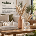 xahazu Modern Boho Vase Set – Terracotta Textured Ceramic & Fluted Glass Vases for Dried Pampas, Fresh Flowers, Living Room & Tabletop Home Decor